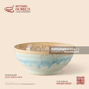 Tô (bát) nông vuốt 16.5cm - Kết Tinh Nâu