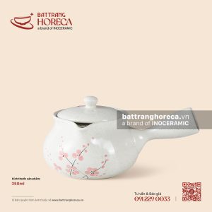Ấm trà tay ngang 350ml - Đào Hồng