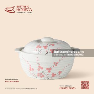 Âu (thố) cơm 17 x 14cm - Đào Hồng