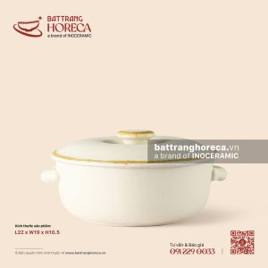 Âu (thố) cơm hai tai 22 x 19cm - Mộc Sa