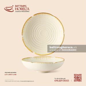 Bát Nhật cắt hoa 17cm - Mộc Sa