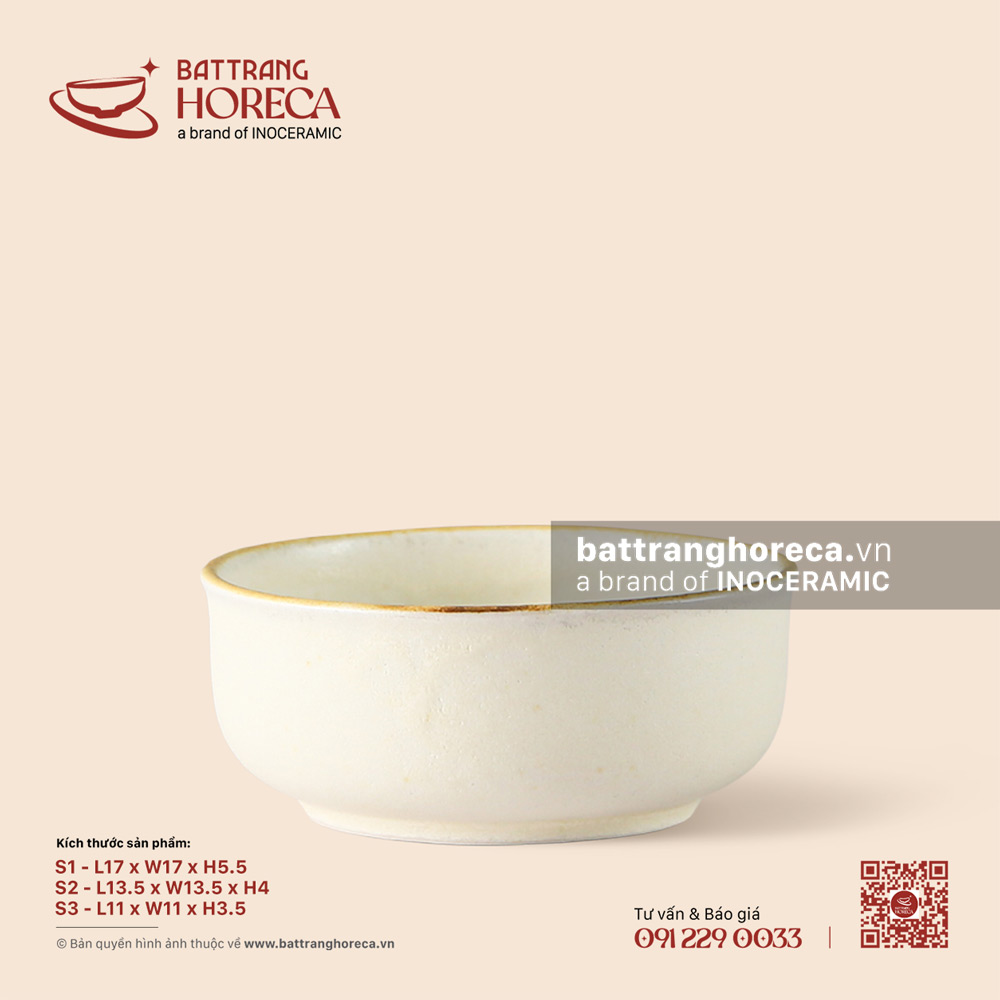 Bát bằng (Nhật) - Mộc Sa - Bát Tràng Horeca Bát bằng (Nhật) - Mộc Sa