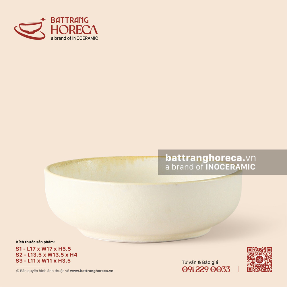 Bát bằng (Nhật) - Mộc Sa - Bát Tràng Horeca Bát bằng (Nhật) - Mộc Sa