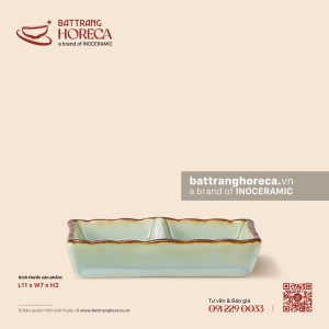 Bát (đĩa) gia vị chữ nhật 2 ngăn 11 x 7cm - Thanh Ngọc