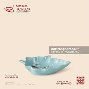 Bát (đĩa) gia vị lá 13 x 8.5cm - Đào Trắng