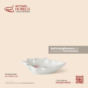 Bát (đĩa) gia vị lá 13 x 8.5cm - Đào Hồng