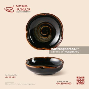 Bát (đĩa) gia vị muối hoa 4 cánh cao 9cm - Huyền Sa