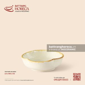 Bát (đĩa) gia vị muối hoa 4 cánh cao 9cm - Mộc Sa