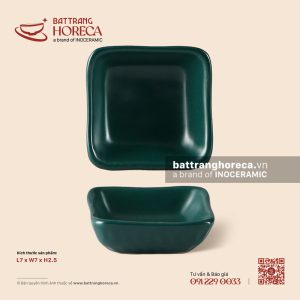 Bát (đĩa) gia vị muối vuông 7cm - Lục Diệp