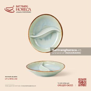 Bát (đĩa) gia vị oval 2 ngăn 11 x 10cm - Thanh Ngọc