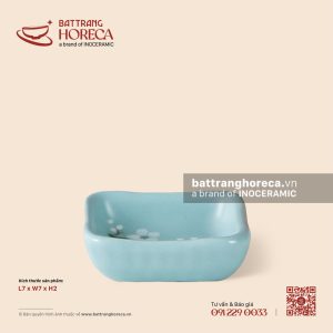 Bát (đĩa) gia vị vuông 7cm - Đào Trắng