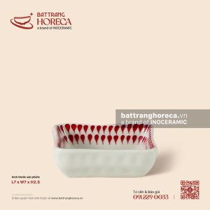 Bát (đĩa) gia vị vuông méo 7cm - Ngư Vũ Hồng