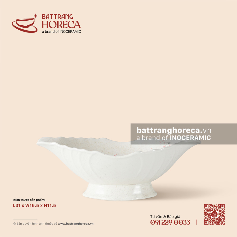 Bát gà 31 x 16.5cm - Đào Hồng - Bát Tràng Horeca Bát gà 31 x 16.5cm - Đào Hồng