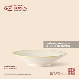 Bát salad tròn sâu chân cao 22cm - Mộc Sa