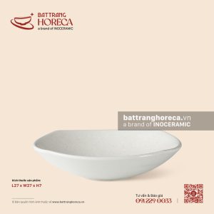 Bát salad vuông 27cm - Đào Hồng