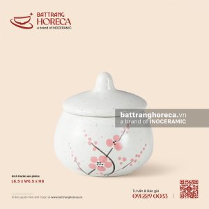 Bình đường tròn kèm thìa 6.5 x 6.5cm - Đào Hồng