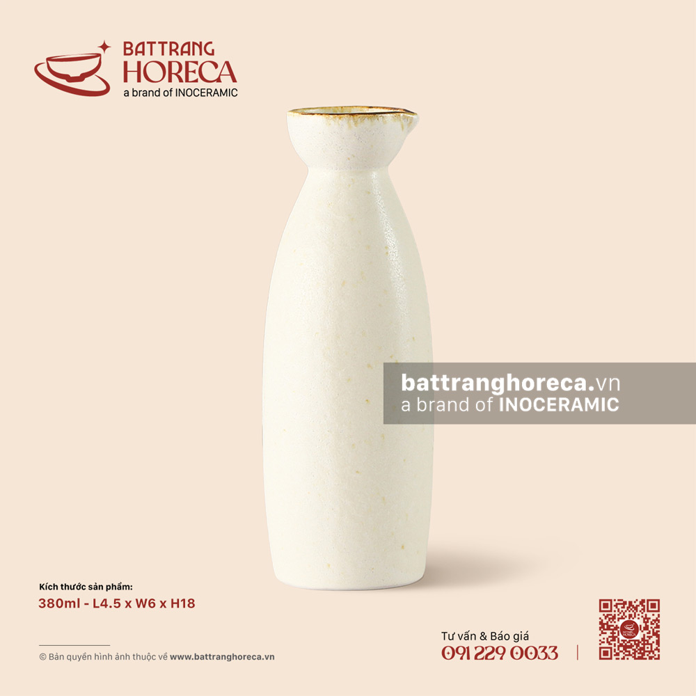 Bình (nậm) rượu sake 4 x 6.5cm - Mộc Sa - Bát Tràng Horeca Bình (nậm) rượu sake 4 x 6.5cm - Mộc Sa