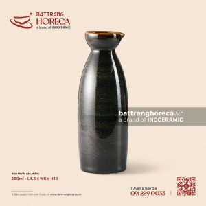 Bình (nậm) rượu sake kẻ miệng 380ml 4.5 x 6cm - Huyền Sa