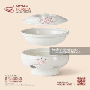 Bộ bếp hâm kèm chảo nắp - Đào Hồng
