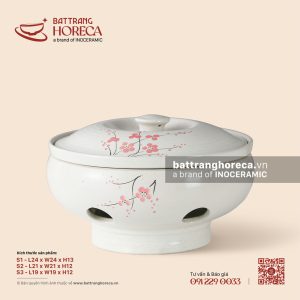 Bộ bếp hâm kèm chảo nắp - Đào Hồng