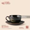 Bộ cốc capuchino kèm đĩa lót - Huyền Sa - Bát Tràng Horeca Bộ cốc capuchino kèm đĩa lót - Huyền Sa