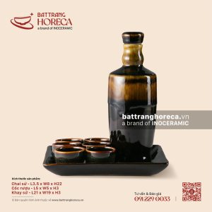 Bộ khay chai rượu 21 x 19cm - Huyền Sa