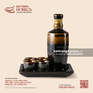 Bộ khay chai rượu 21 x 19cm - Huyền Sa