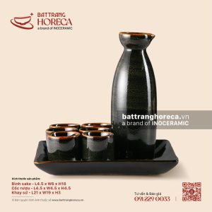 Bộ khay rượu sake cao 20cm - Huyền Sa