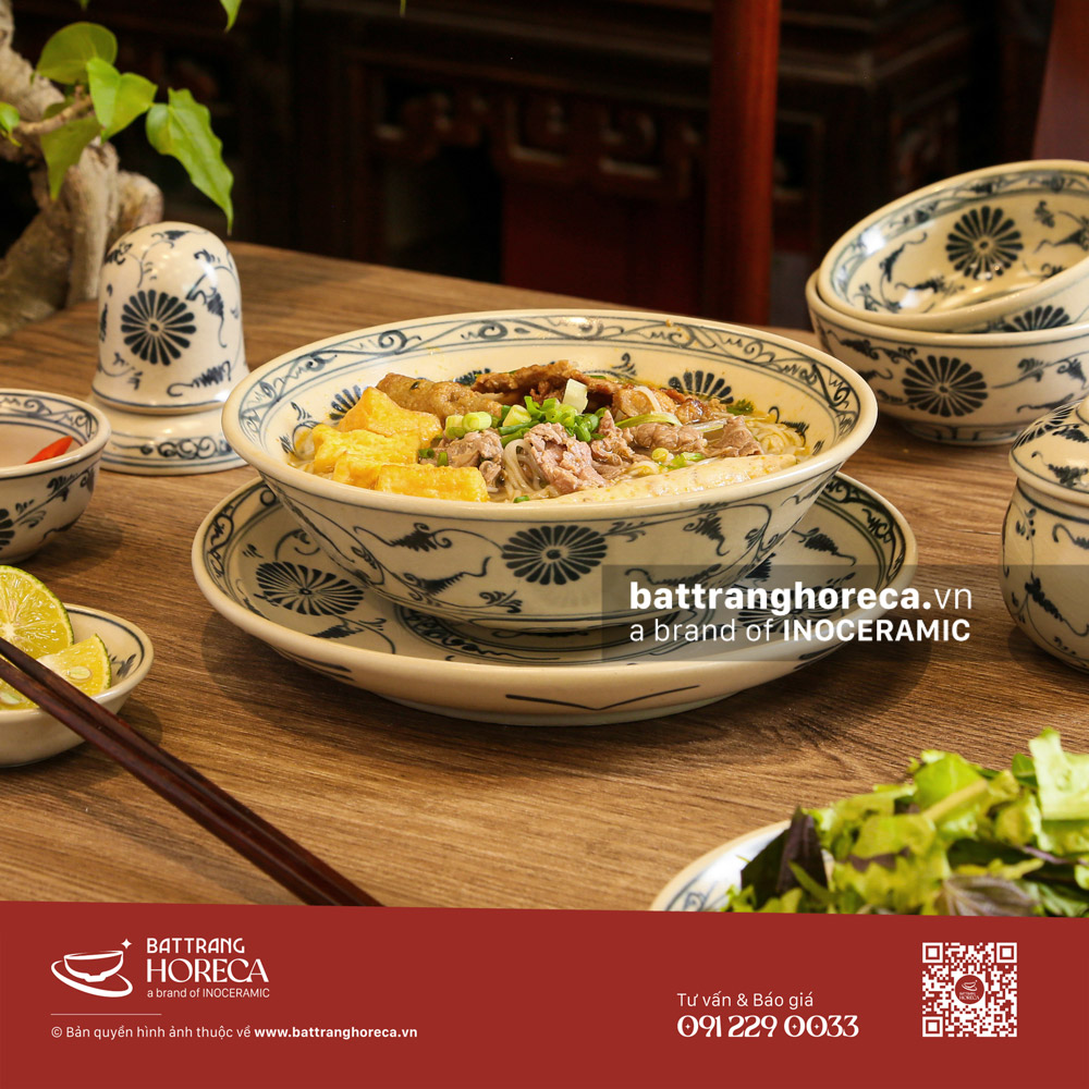 Bộ tô nông Cúc Lam cho quán bún Bát Tràng - Bát Tràng Horeca Bộ tô nông Cúc Lam cho quán bún Bát Tràng