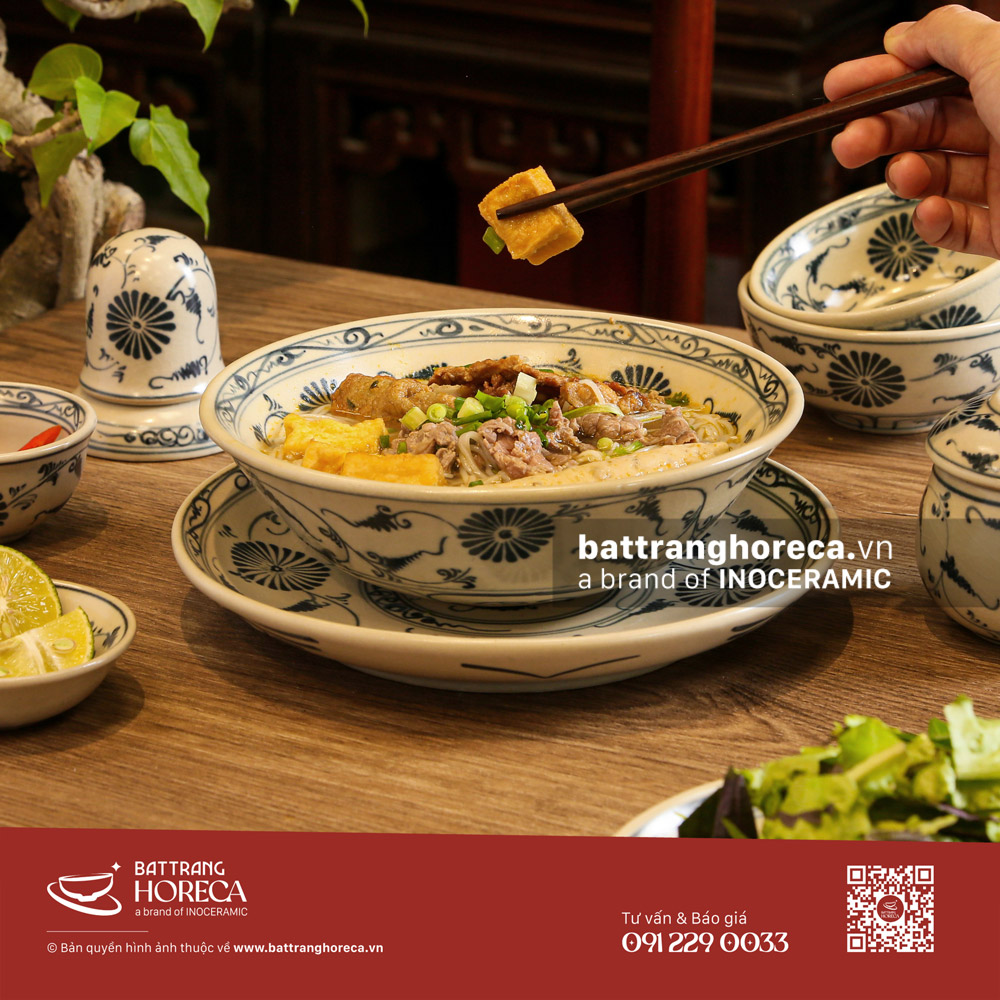 Bộ tô nông Cúc Lam cho quán bún Bát Tràng - Bát Tràng Horeca Bộ tô nông Cúc Lam cho quán bún Bát Tràng