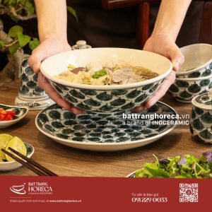Bộ tô nông loe Hoa Bèo cho quán miến măng vịt