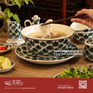 Bộ tô sâu Hoa Bèo đựng phở bò