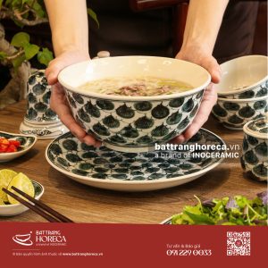 Bộ tô sâu Hoa Bèo đựng phở bò