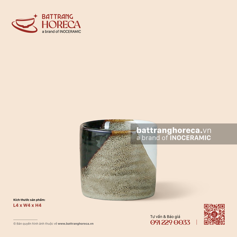 Chén rượu thẳng 4cm - Địa Nhã - Bát Tràng Horeca Chén rượu thẳng 4cm - Địa Nhã