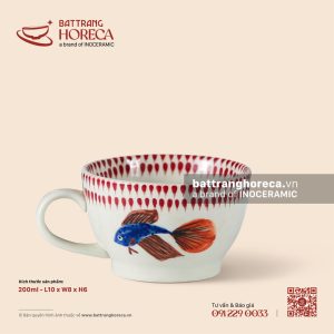 Cốc cà phê quai tim chân chéo 200ml – Ngư Vũ Hồng