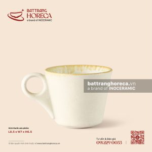 Cốc espresso quai tròn 130ml 8.5 x 7cm - Mộc Sa