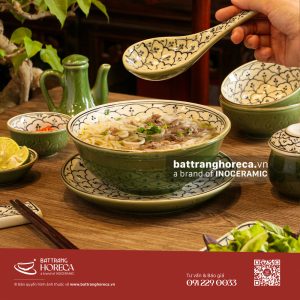 Combo tô sâu Lục Hoa đựng phở Bát Tràng