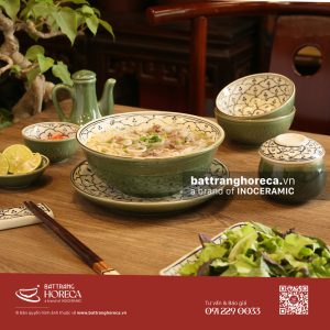 Combo tô sâu Lục Hoa đựng phở Bát Tràng