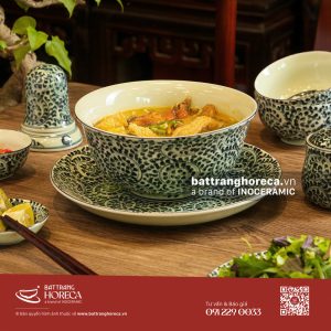 Combo tô sâu loe Vân Cúc đựng bún cá rô