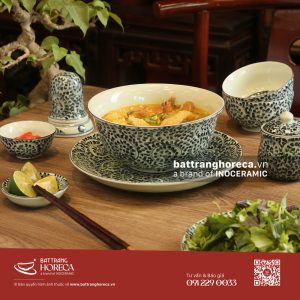 Combo tô sâu loe Vân Cúc đựng bún cá rô