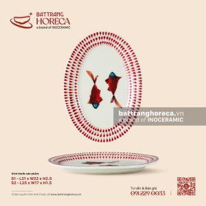 Đĩa bầu dục (oval) lá - Ngư Vũ Hồng