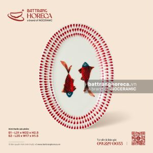 Đĩa bầu dục (oval) lá - Ngư Vũ Hồng