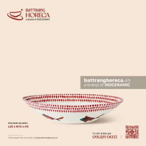 Đĩa bầu dục (oval) sâu 26 x 15cm - Ngư Vũ Hồng