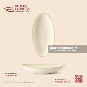 Đĩa bầu dục (oval) vênh 32 x 21cm - Mộc Sa