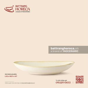 Đĩa bầu dục (oval) vênh 32 x 21cm - Mộc Sa