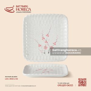 Đĩa bích quy 22cm - Đào Hồng