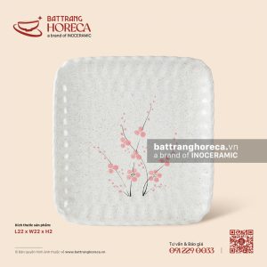 Đĩa bích quy 22cm - Đào Hồng