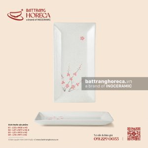 Đĩa chữ nhật - Đào Hồng