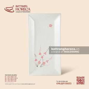 Đĩa chữ nhật - Đào Hồng