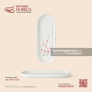 Đĩa dài sâu lòng 30 x 11.5cm - Đào Hồng